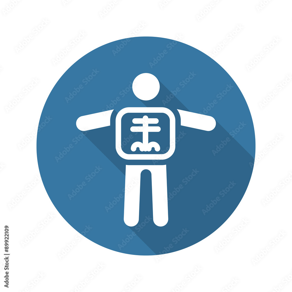 Radiology and Medical Services Icon. Flat Design. Long Shadow.