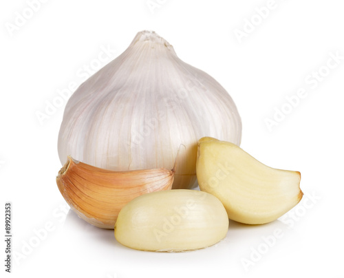 garlic on white background