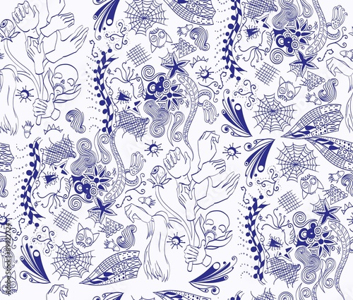 Seamless subconscious pattern. Abstract pattern symbolizes the