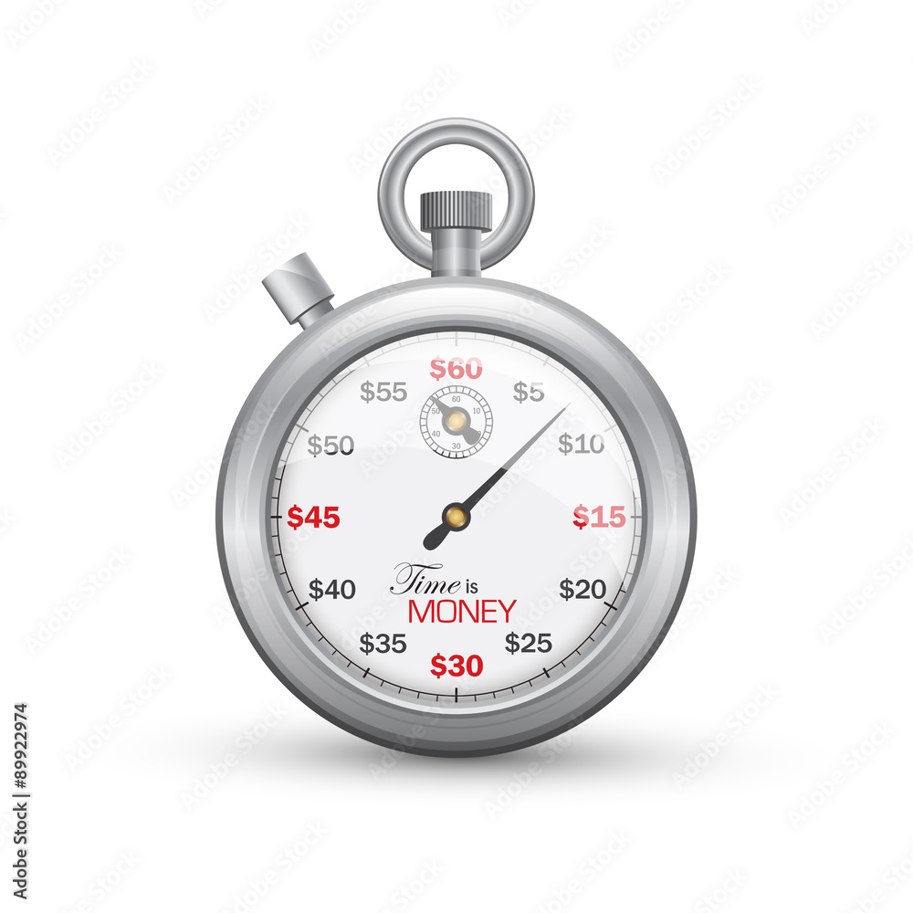 “TIME IS MONEY” Vector Dollar Stopwatch Icon “TIME IS MONEY” Vector Dollar Stopwatch Icon