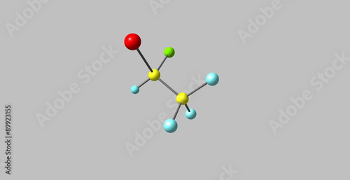Halothane molecular structure isolated on grey photo