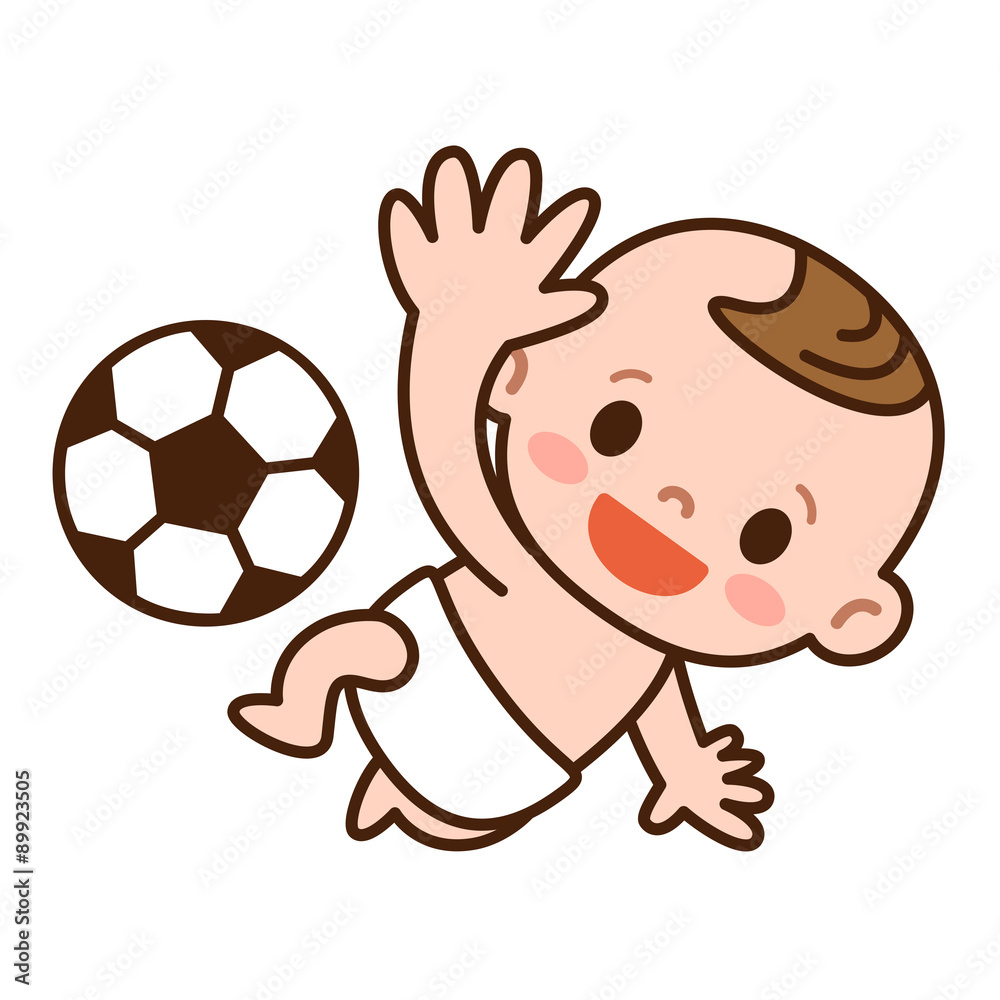 サッカーボールと赤ちゃん サッカーボールと赤ちゃん