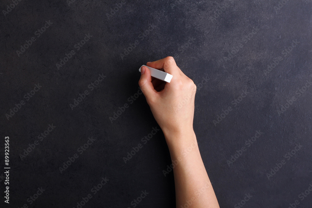 Naklejka premium black board and hand