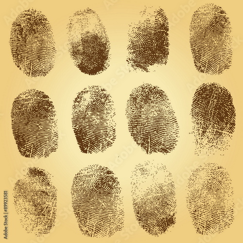 Vector illustration of tree with fingerprints