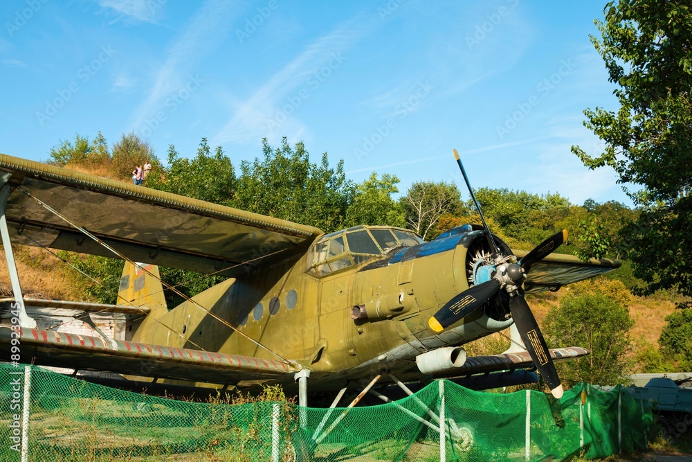 : The exhibits of weapons and equipment. The Antonov An-2 is a Soviet mass-produced single-engine biplane utility /agricultural aircraft. : The exhibits of weapons and equipment. The Antonov An-2 is a Soviet mass-produced single-engine biplane utility /agricultural aircraft.