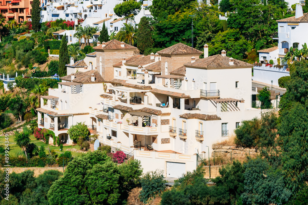 Benahavis In Malaga, Andalusia, Spain. Summer Cityscape. Village Benahavis In Malaga, Andalusia, Spain. Summer Cityscape. Village