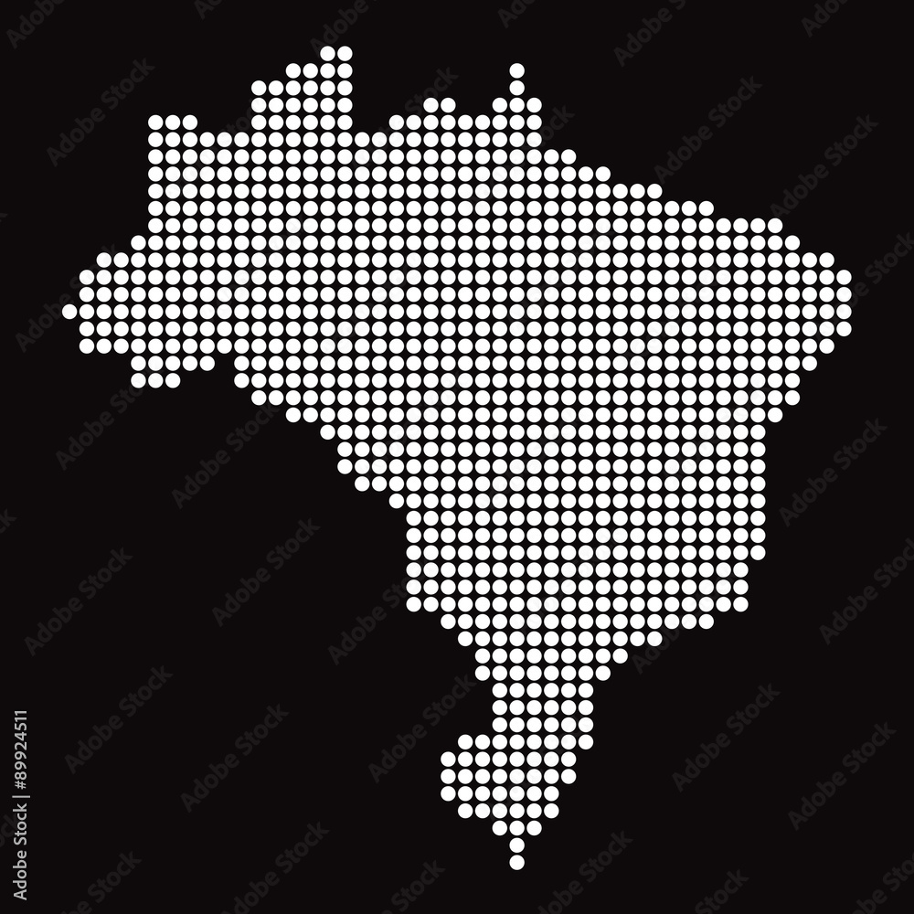 White Map of Brazil