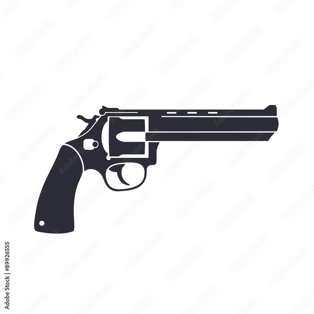 gun, revolver, handgun, vector illustration, eps10, easy to edit