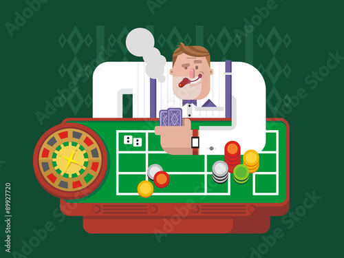 Gambler playing roulette