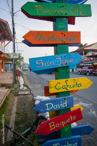 distance signpost on a caribean island