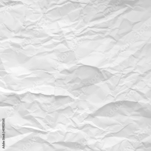 Crumpled torn white empty paper, vector background