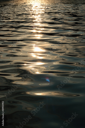 water texture sunset