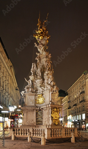 Photography Plague Column (Pestsaule) in Vienna. Austria