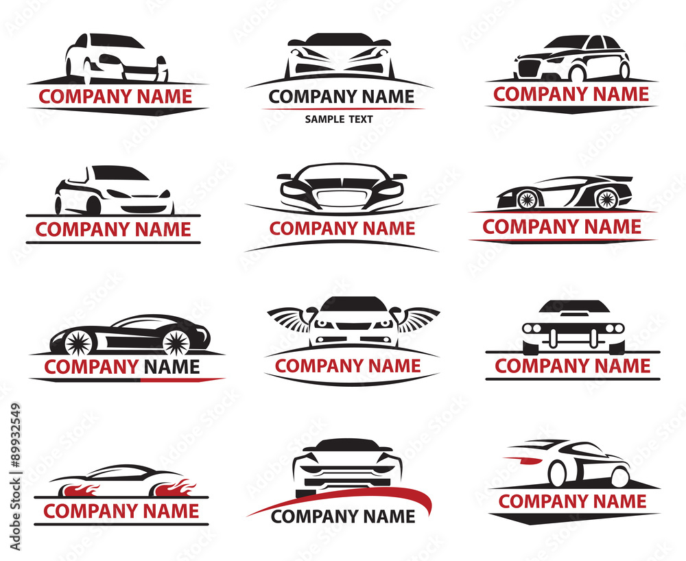 set of twelve car icons set