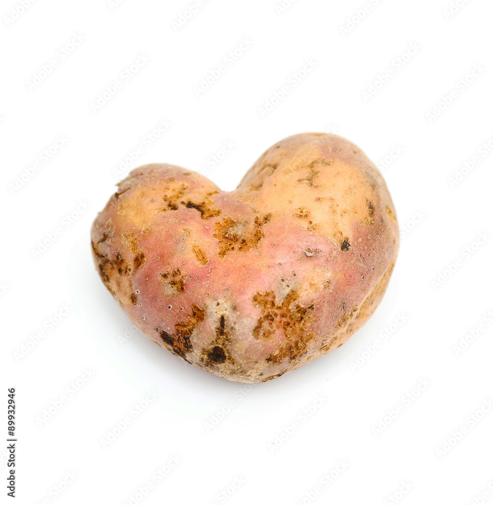 Genetically modified potatoes in the form of heart on Valentine's Day Genetically modified potatoes in the form of heart on Valentine's Day