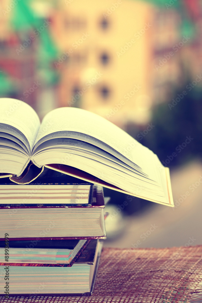 Fototapeta premium stack book background education