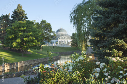 Como Park conservatory on a bright summer morning photo