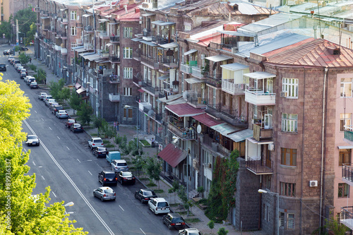 One of the central streets of Yerevan. The Republic of Armenia