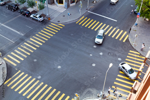 Top view of a city intersection photo