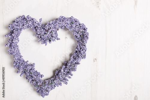 Fototapeta Naklejka Na Ścianę i Meble -  Fresh lavender in a heart shape design