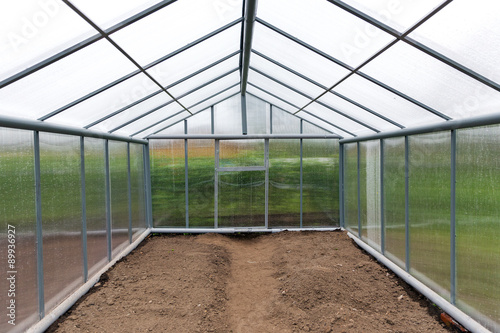 The greenhouse polycarbonate with a gable roof
