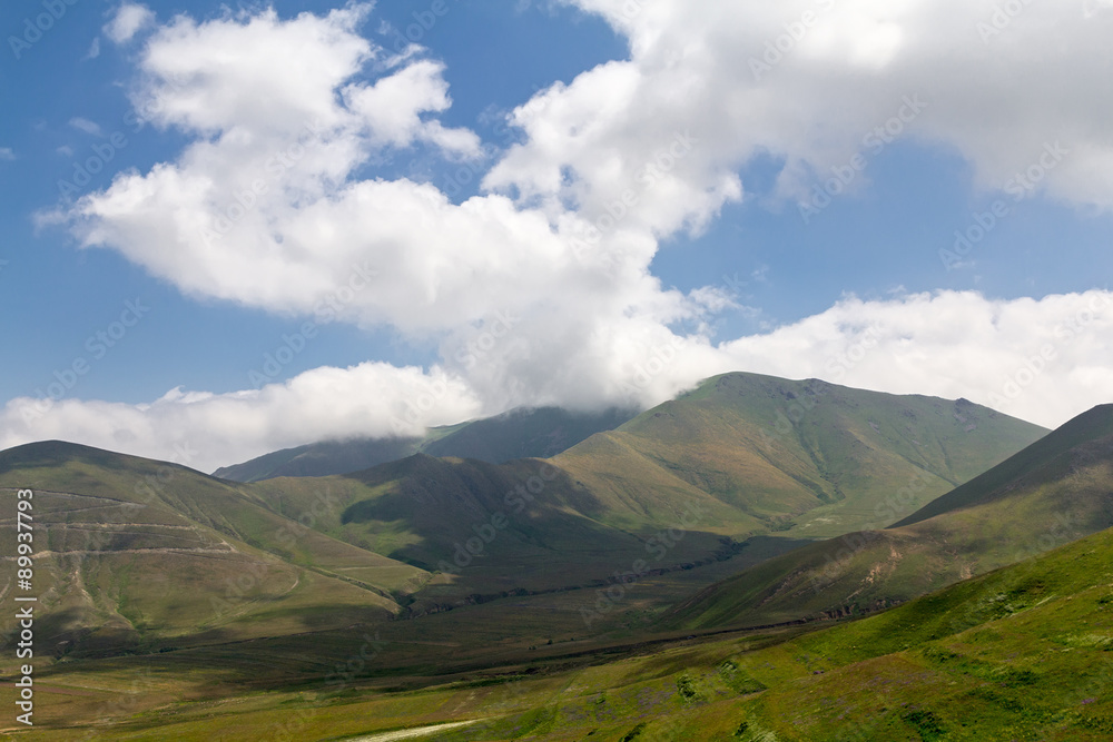Fototapeta premium Caucasian mountains on a sunny summer day