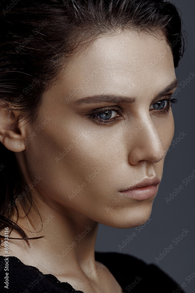 Portrait of a beautiful woman in studio Portrait of a beautiful woman in studio