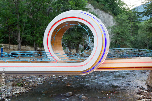Bridge Möbius Loop. The town is famous for its mineral water industry photo