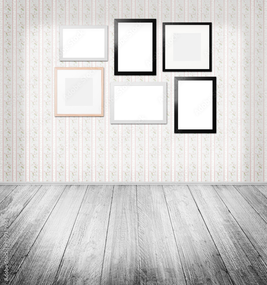 emty room with different frames emty room with different frames
