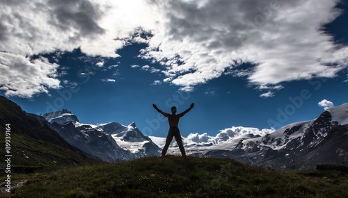 Swiss beauty, Zermatt, muscularly man silhouette