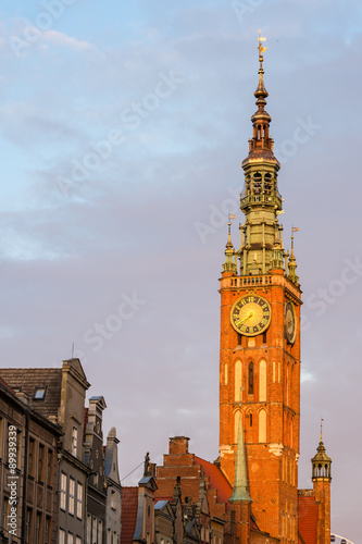 Clock tower in Gdansk, Poland. #89939339