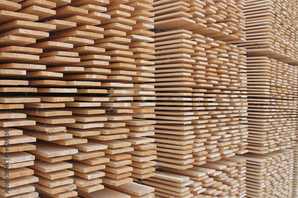 Obraz premium Stack of wooden boards