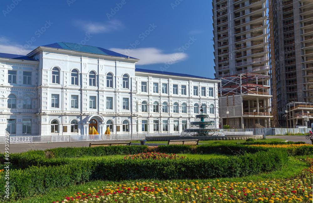 The fountain in front of the Batumi State University. It is 340 kilometres west of Tbilisi, second largest city in Georgia