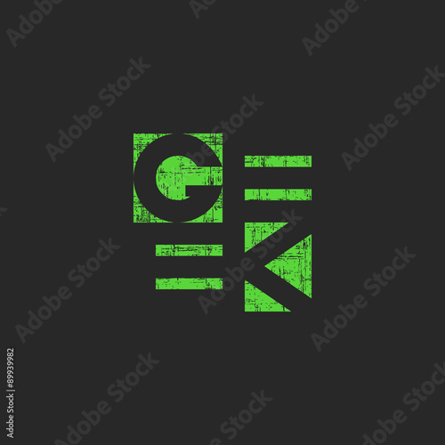 Geek green word, cool grange style poster, original mockup print for t-shirt