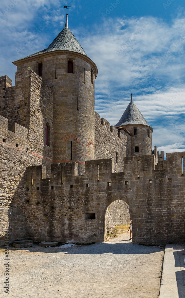 Carcassonne, France. Impregnable ancient fortress, included in the UNESCO list