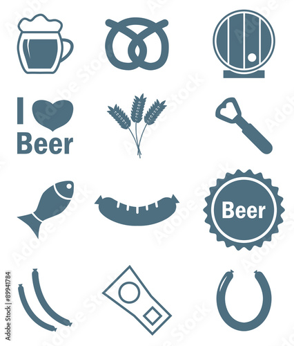 Octoberfest icons, blue