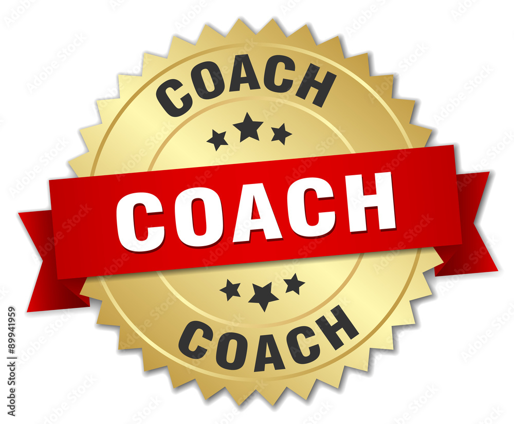 coach 3d gold badge with red ribbon coach 3d gold badge with red ribbon