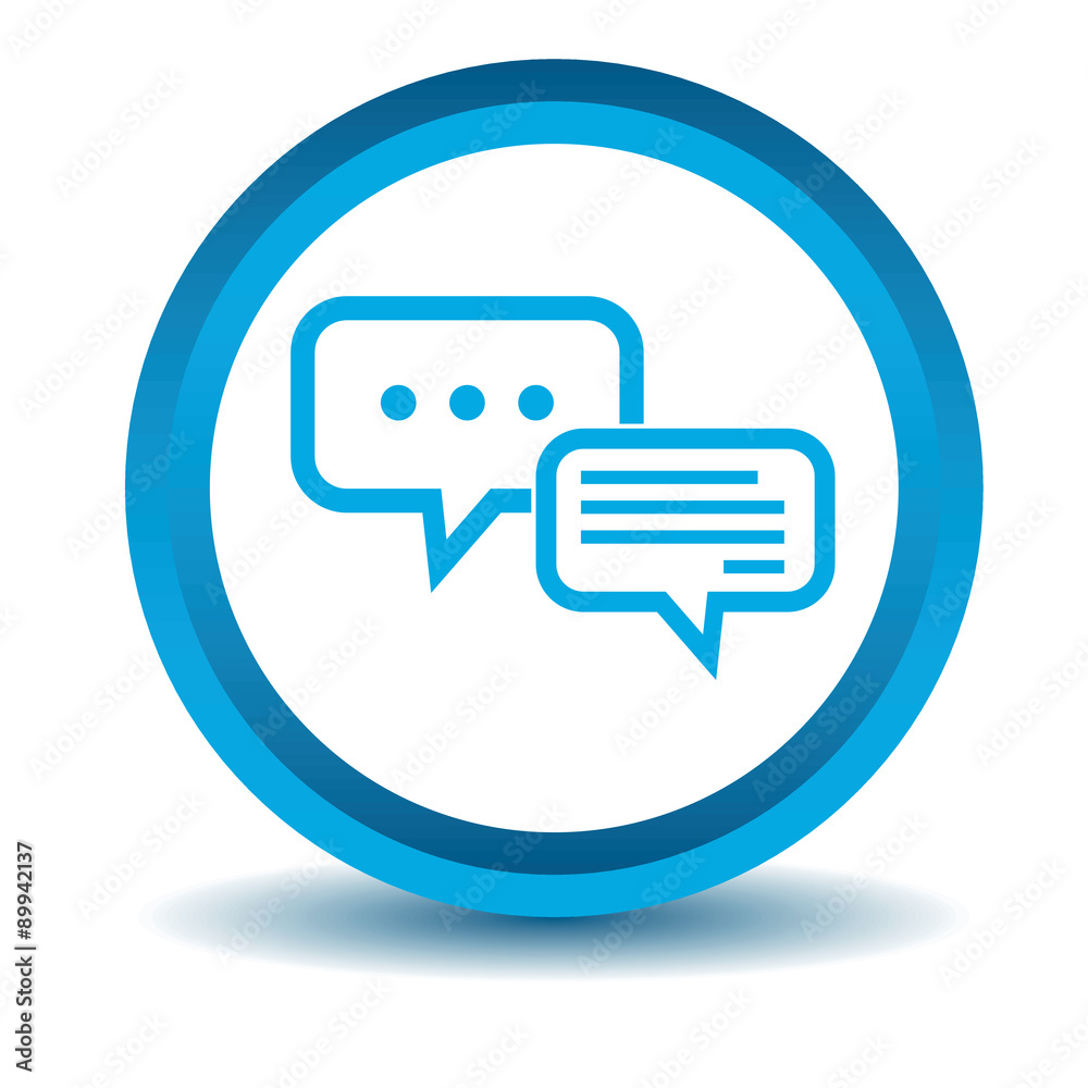 Answering icon, blue, 3D Answering icon, blue, 3D