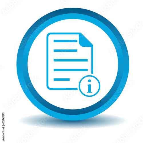 Information document icon, blue, 3D
