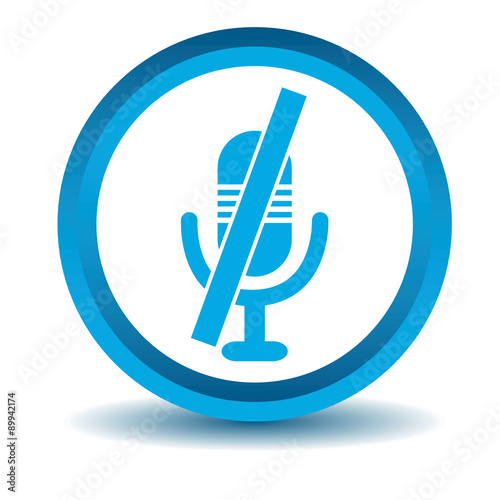 Muted microphone icon, blue, 3D