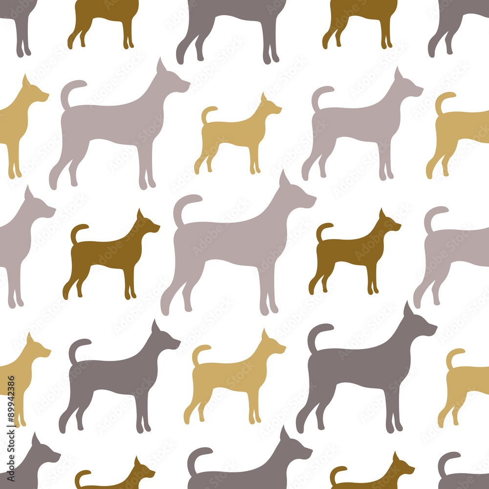 Animal seamless  pattern of dog silhouettes