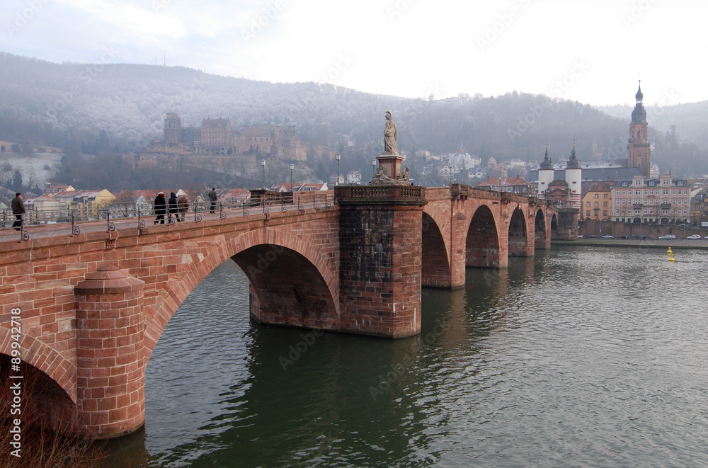 Heidelberg Old Bridge on a Winter Morning