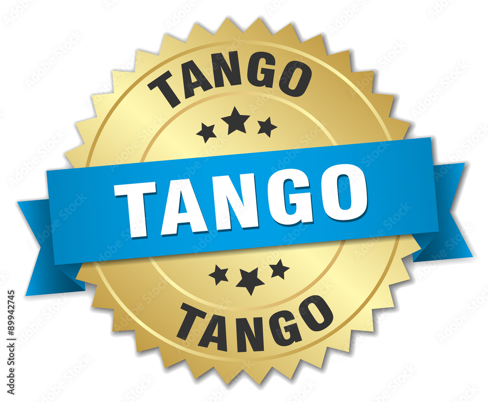 tango 3d gold badge with blue ribbon tango 3d gold badge with blue ribbon