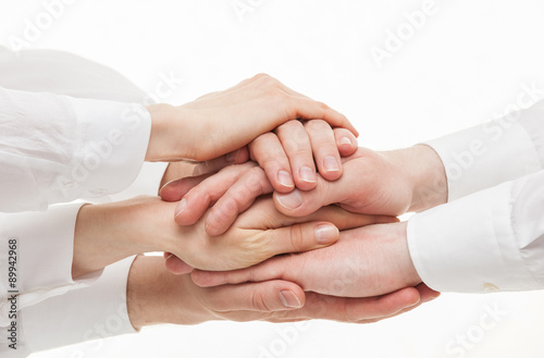 Group of businessmen's hands
