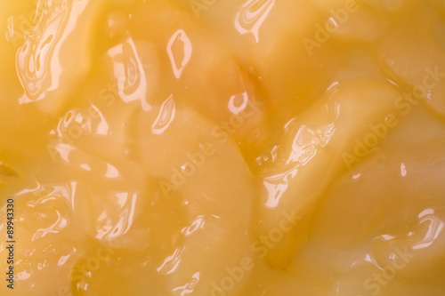 Close view of apple pie filling