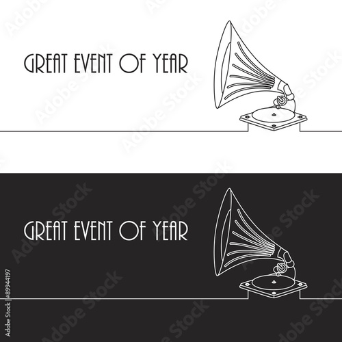 Vector old gramophone