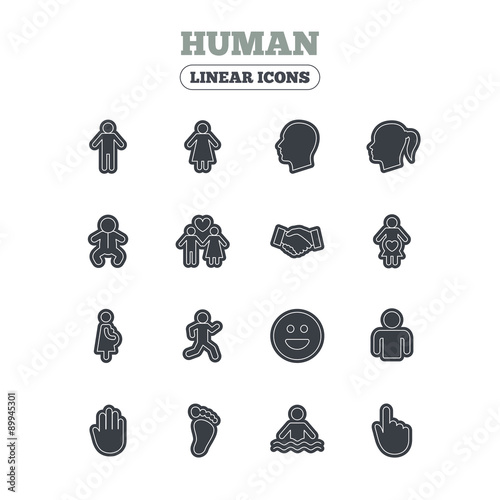 Human icons. Toddler and pregnant woman.