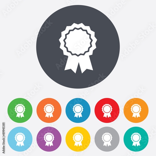 Award medal icon. Best guarantee symbol.