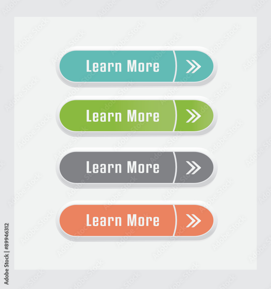 learn more modern vector button set learn more modern vector button set