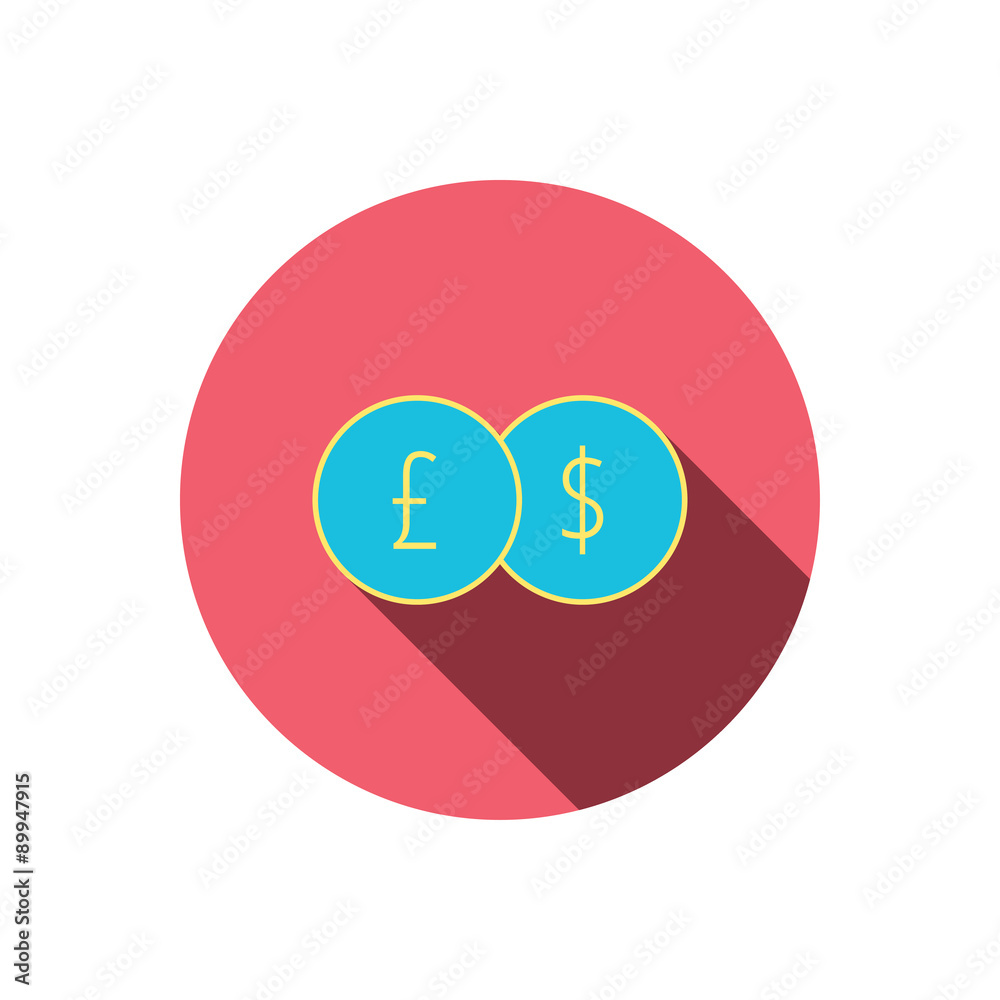 Currency exchange icon. Banking transfer sign. Currency exchange icon. Banking transfer sign.